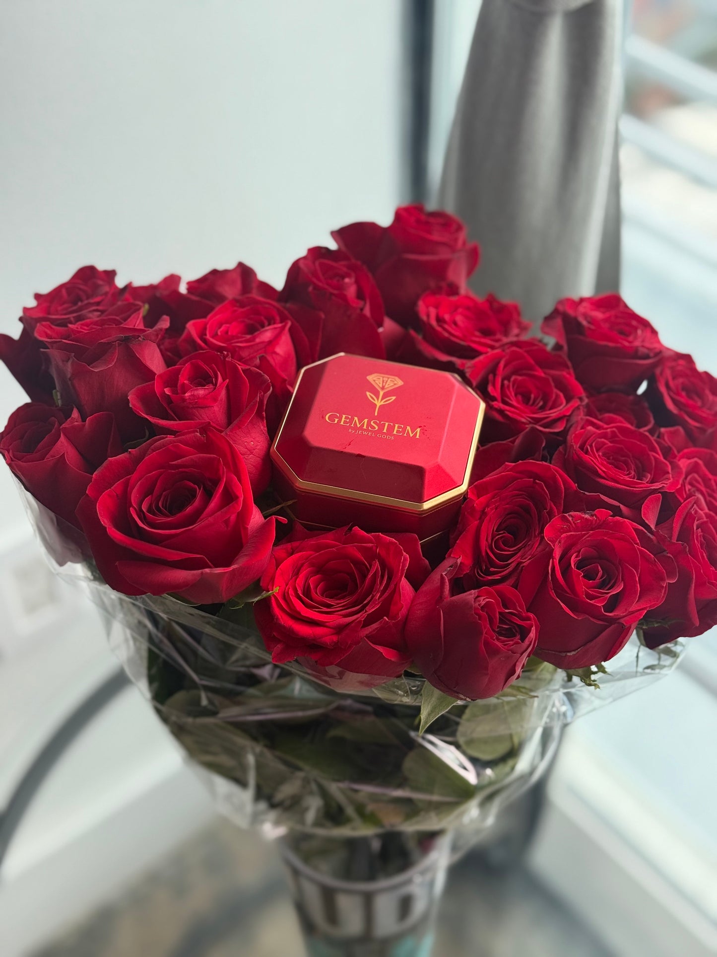 GEMSTEM WITH 1 CTW LAB DIAMOND EARRINGS