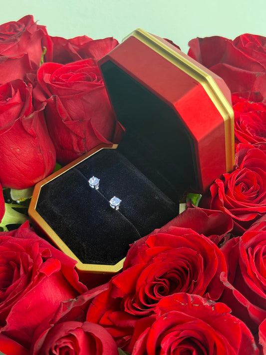 GEMSTEM WITH 1 CTW LAB DIAMOND EARRINGS