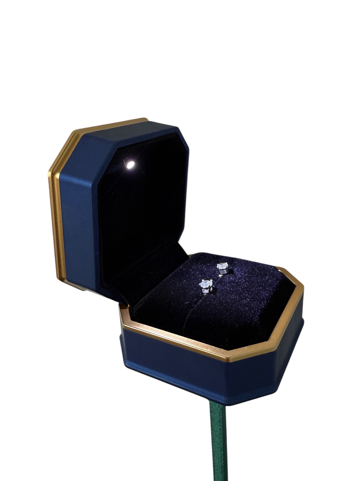 GEMSTEM WITH 1 CTW LAB DIAMOND EARRINGS