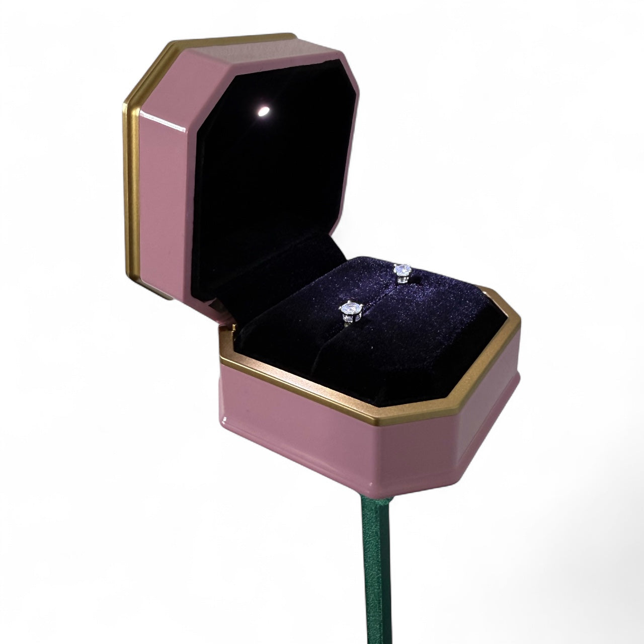 GEMSTEM WITH 1 CTW LAB DIAMOND EARRINGS