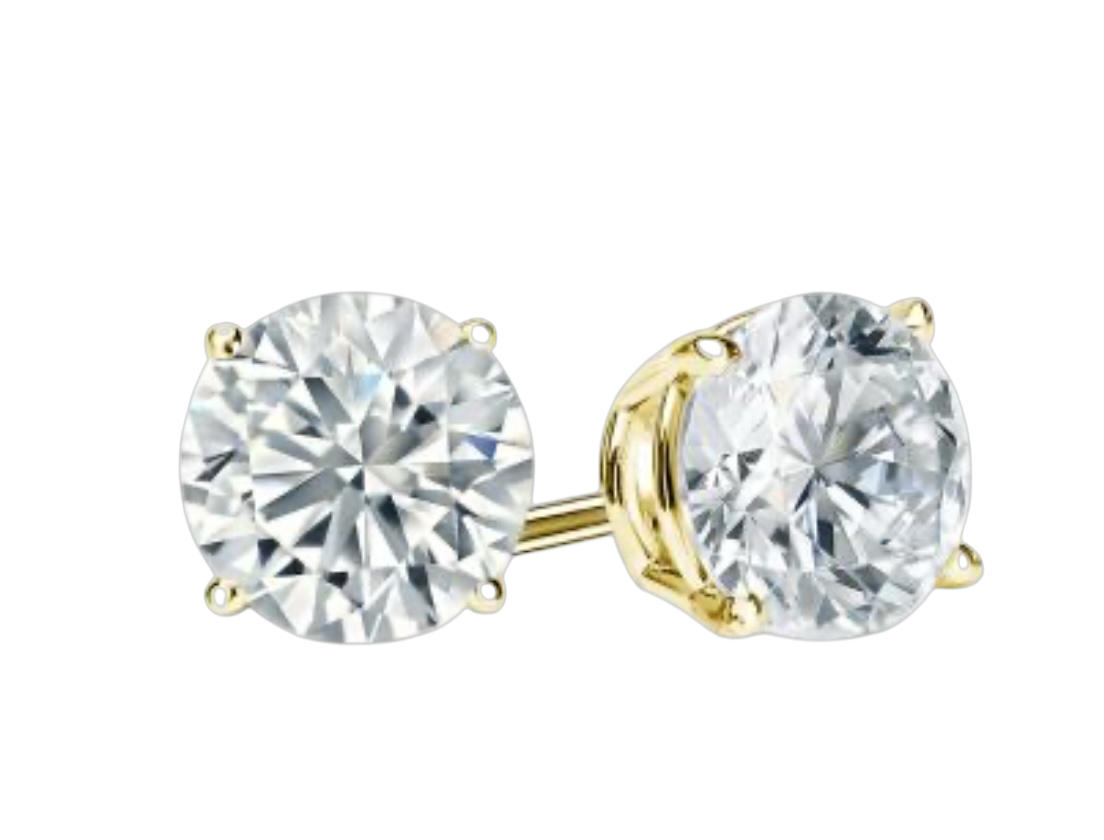 GEMSTEM WITH 1 CTW LAB DIAMOND EARRINGS