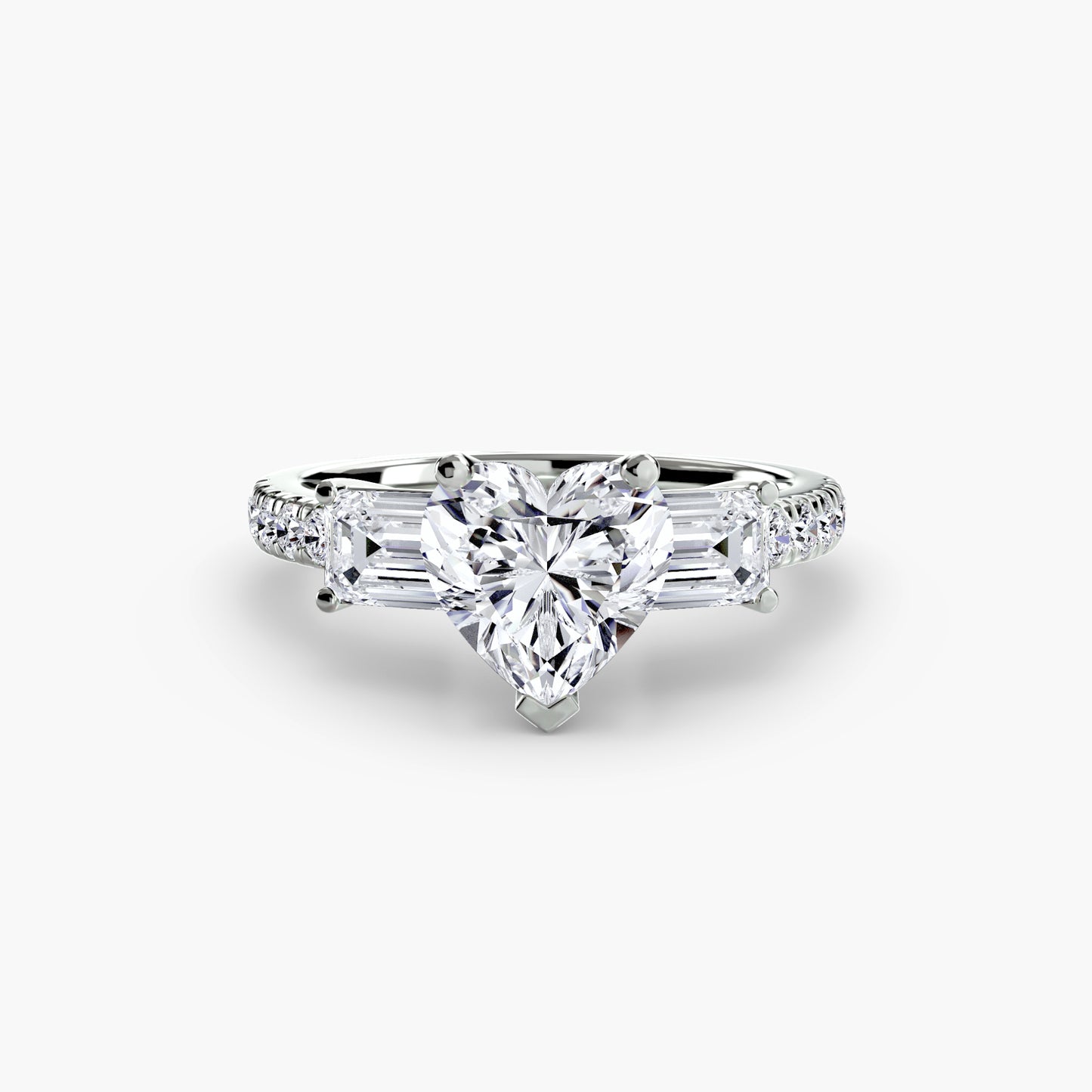 Three-Stone Ring with Pavé Band 4