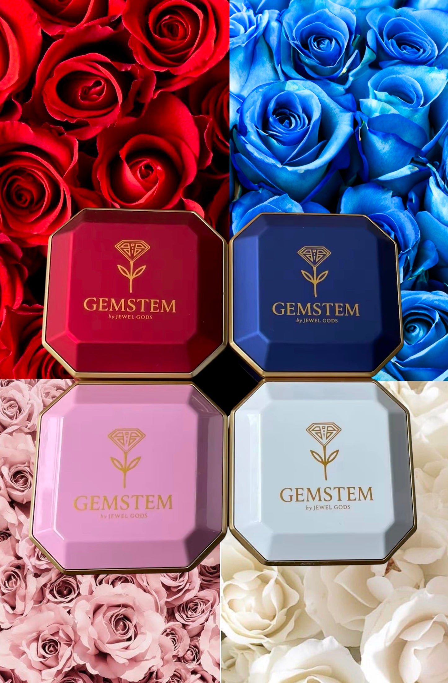 GEMSTEM WITH 1 CTW LAB DIAMOND EARRINGS